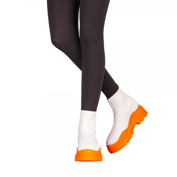 Triza fehér és narancssárga női sportcipő, 3 - Kalapod.hu